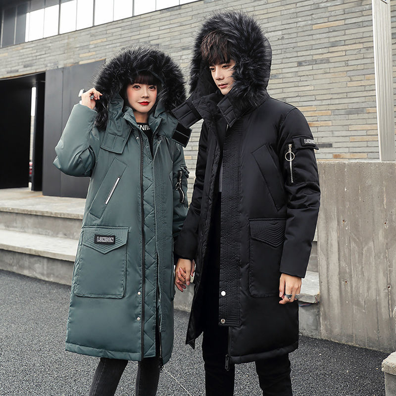 厂家批发羽绒服男时尚加厚长款大毛领青年羽绒服韩国跑男同款工装