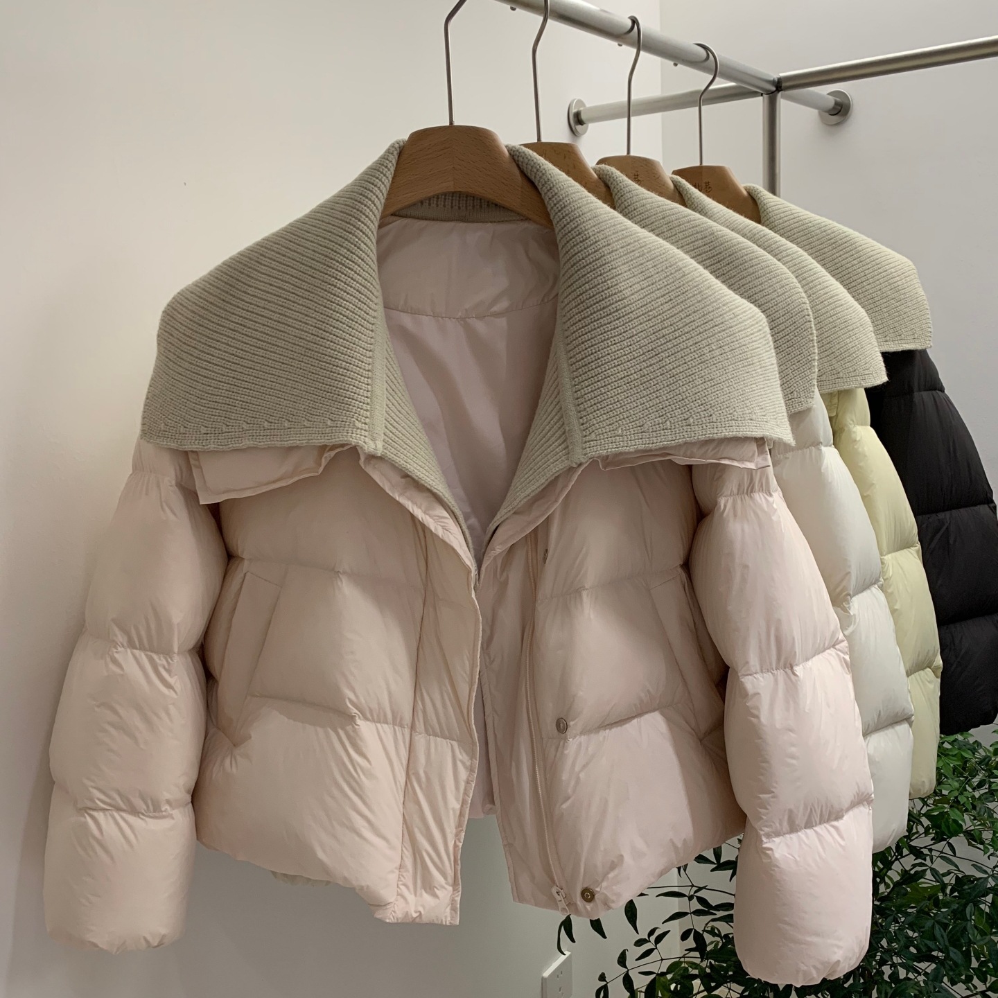 Winter removable knitted design down jacket