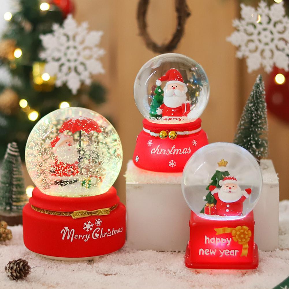 Customized Christmas Snowman Crystal Ball Christmas Music Box Resin Ornaments Holiday Decoration  Crafts Creativity