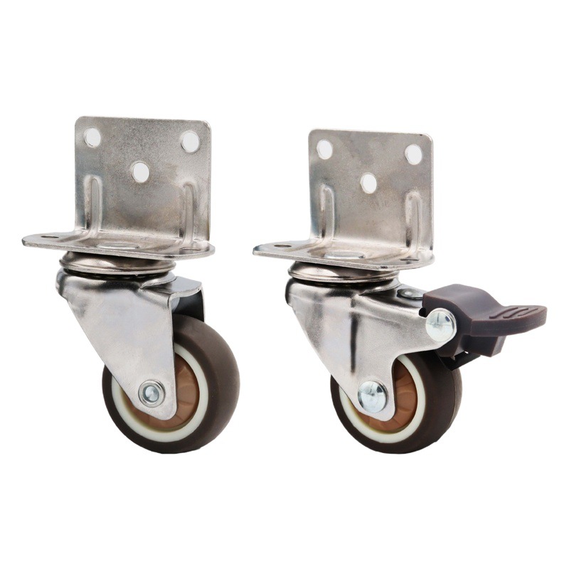 Transfronterizo de 1 pulgada de 1,25 pulgadas de 1,5 pulgadas de 2 pulgadas de tipo L mudo rueda universal de ángulo recto rueda de mesa y silla rueda de cuna
