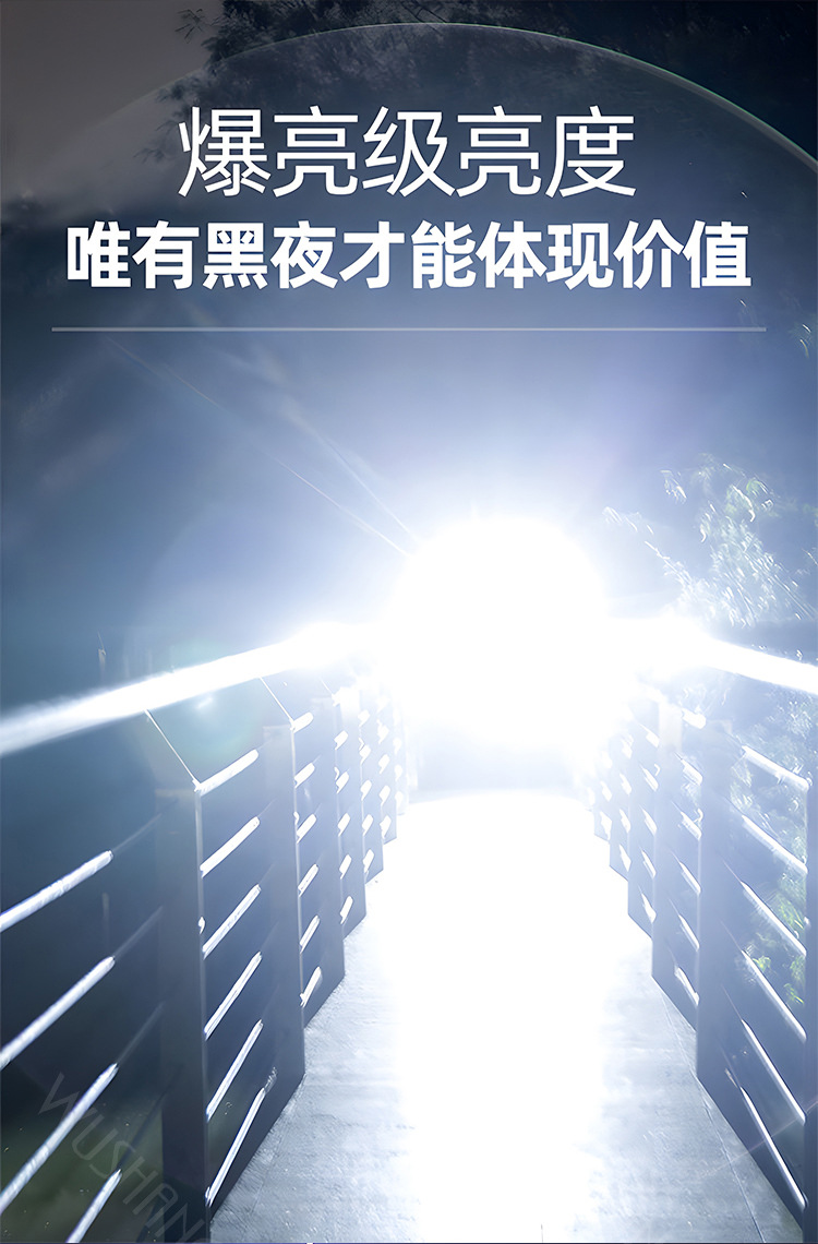 Cross-border hand-held flashlight outdoor household portable USB rechargeable multifunctional 9LED flashlight wholesale