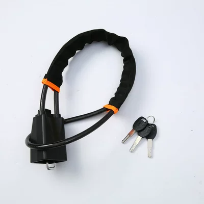 Car steering wheel seat belt buckle thick lock steel cable rope lock car anti-theft lock retractable steel wire rope lock (Car lock) - red-car-steering-wheel-safety-belt-buckle-lock-with-2-keys