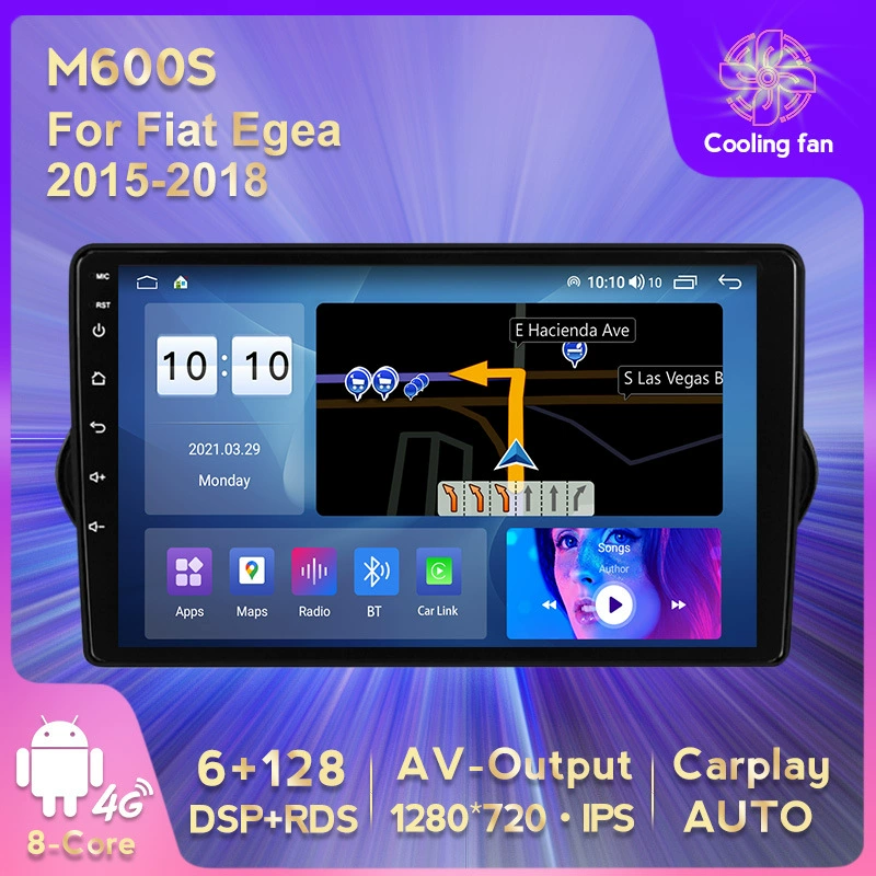 Подходит для Fiat EGEA 2015-2018 — модифицированный Android с большим экраном, средняя консоль, интегрированный автомобильный навигационный плеер