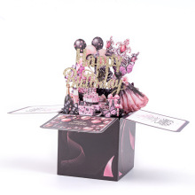 特卖爆款生日节手写弹开式立体盒子3d纸雕创意节日类礼多款式批发