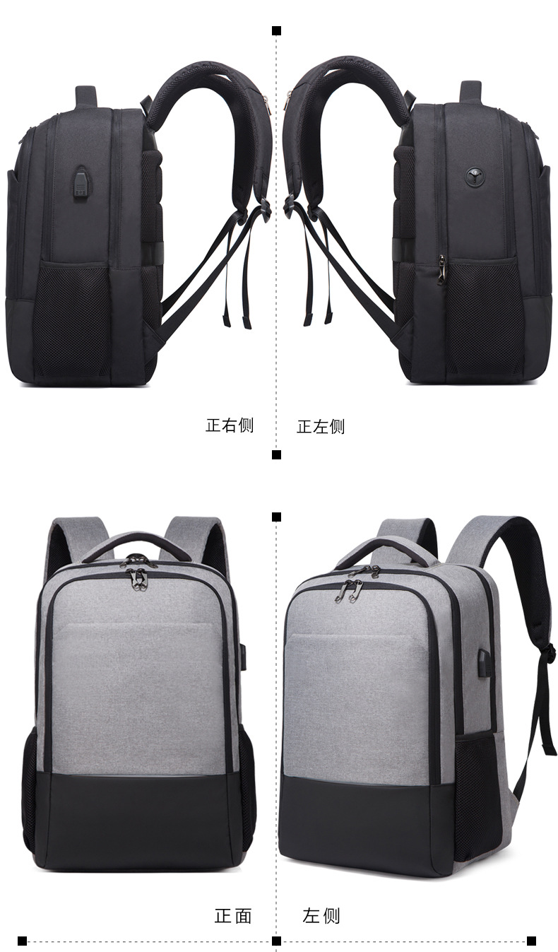 New Cross-Border Men's Backpack Large Capacity Oxford Fabric Backpack Printed LOGO Business Computer Backpack Travel Bag
