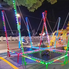 广场夜市摆摊儿童单人手摇蹦极蹦床户外公园小型娱乐项目灯光跳床