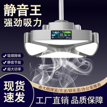 棋牌室空气净化灯自动除烟神器麻将房升降吊灯超亮吸烟净化直排灯