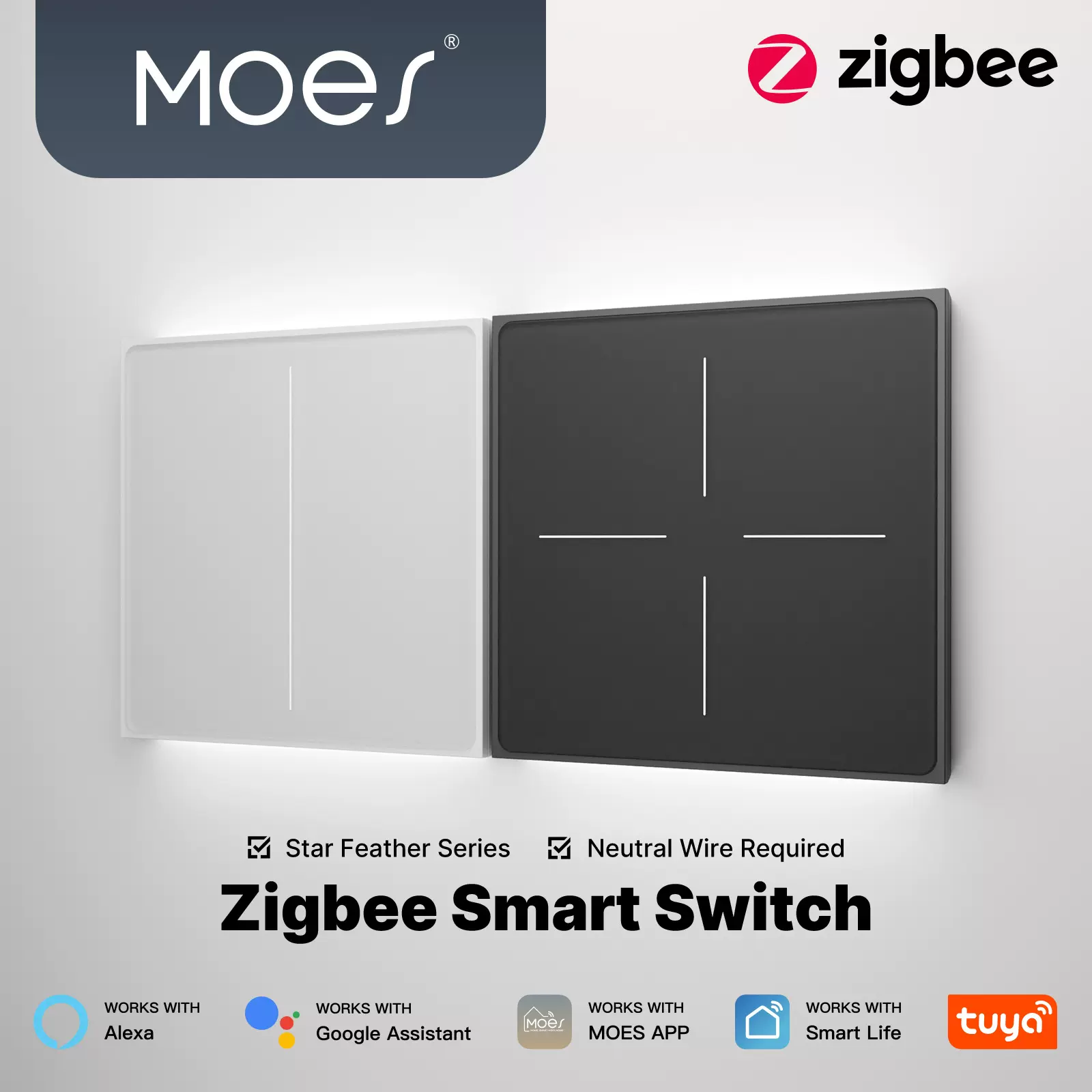 涂鸦智能家居zigbee智能开关app控制肤感玻璃场景切换墙壁开关
