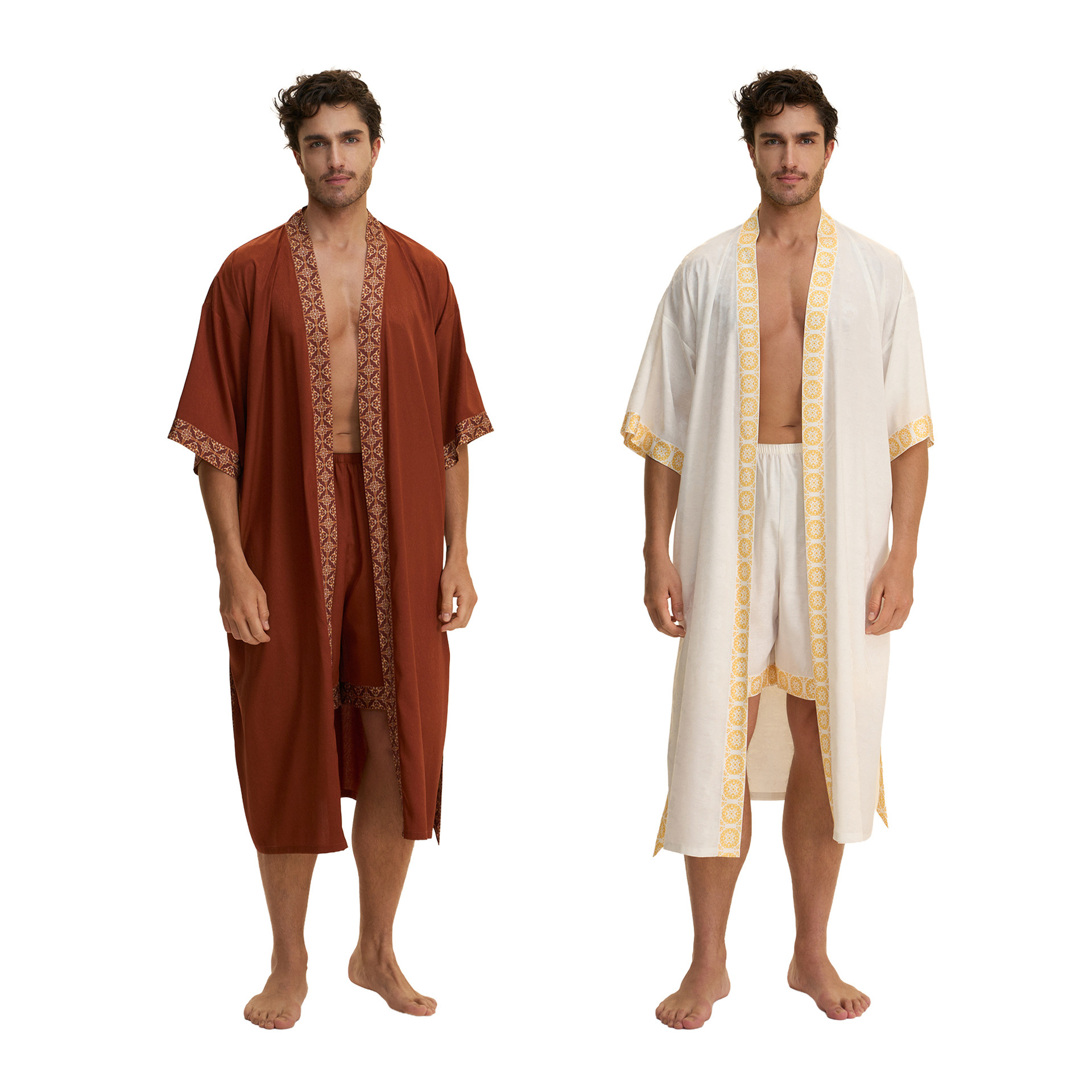 Europa y los Estados Unidos comercio exterior transfronterizo nuevo pijama satén pijama de mangas largas pijama pantalones cortos conjunto de ropa de hogar 3993 + 3994