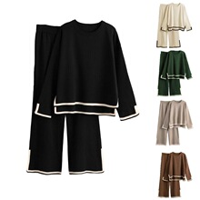 J 35951 Color Block Slit Sleeve Knit Set ײɫ��֯��װ ��