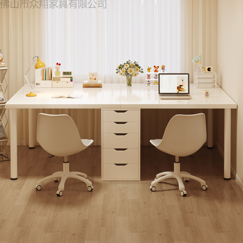 Double Desk Girls Bedroom Computer Desk Dresser Integrated Home Long Desk Cream Style Simple Workbench