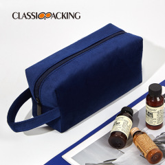2023新款長方形洗漱包旅行便攜整理包手提化妝品收納包絨布化妝包