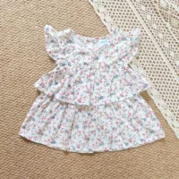 Летняя одежда для девочек 1-4 лет: цветочная рубашка, короткий топ, юбка, милая одежда с круглым вырезом для девочек.