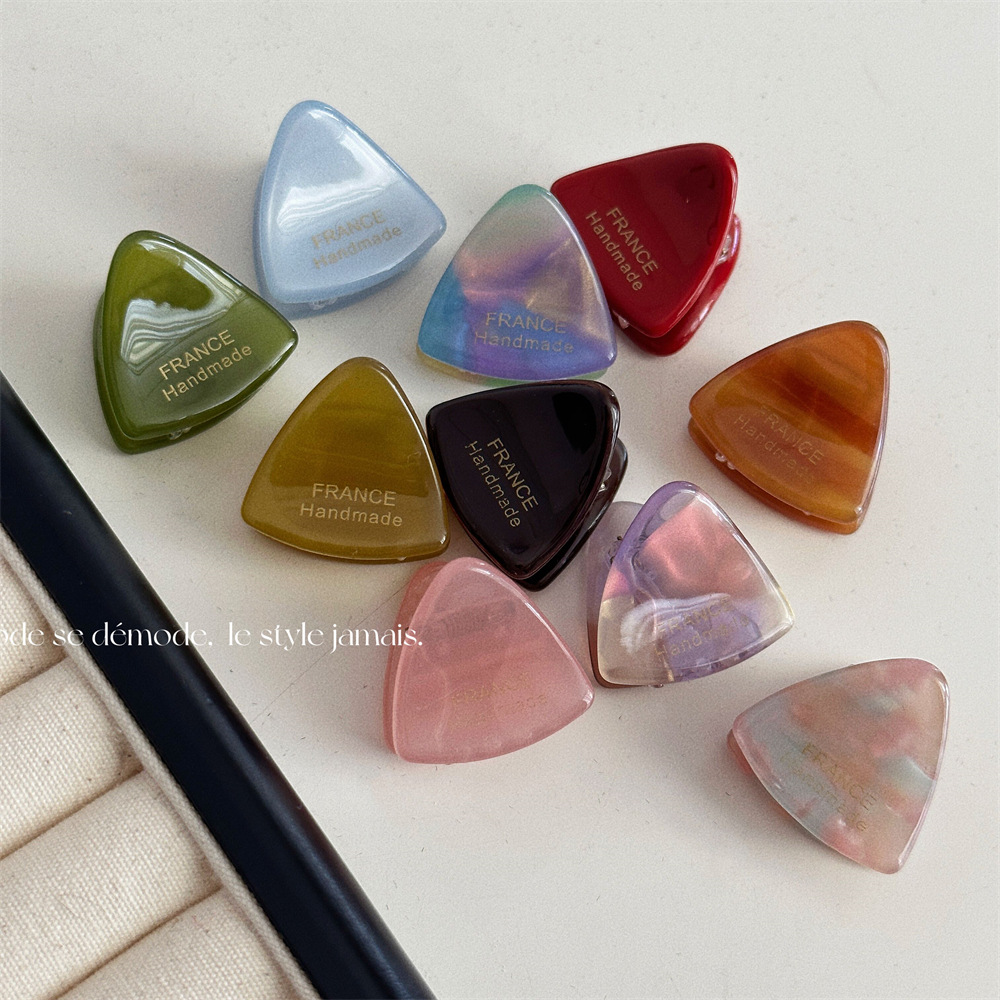 Stile coreano oro standard acetato piccolo triangolo carino tutto abbinato principessa testa mini clip forcina accessori per capelli quotidiani Nuovo_voghion.com