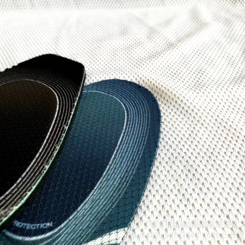 工厂现货银纤维提花针织布防静电除臭鞋垫鞋材面料镀银丝厂家