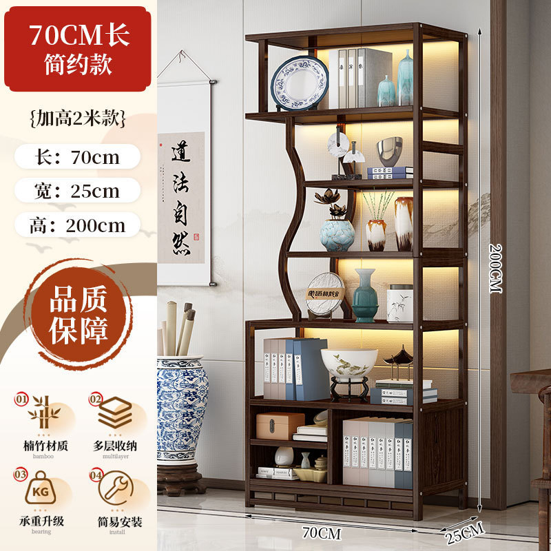 博古架实木中式茶叶展示柜茶架子置物架茶室茶柜茶具摆件收纳柜子|undefined