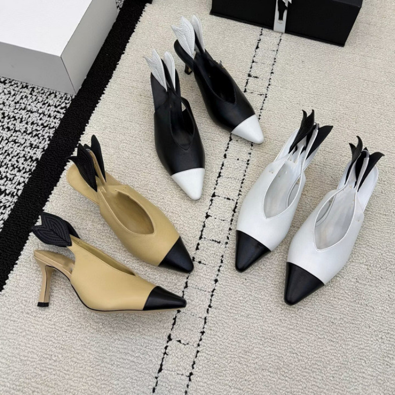 High-End Quality 2026 New Model Pointed Toe Stiletto Mary Jane Sandals for Women with Single Strap Buckle, Genuine Leather Versatile High Heels