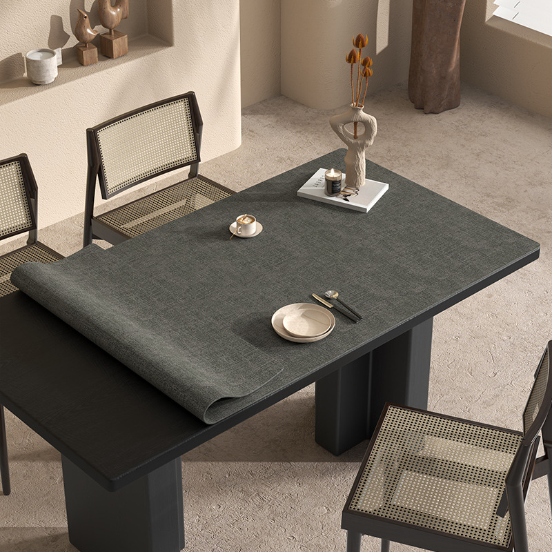 Alfombrilla de mesa de cuero de doble cara, impermeable, a prueba de aceite, sin lavado, anti-escaldado, aislamiento térmico, mesa de centro de alta calidad, almohadilla protectora de escritorio