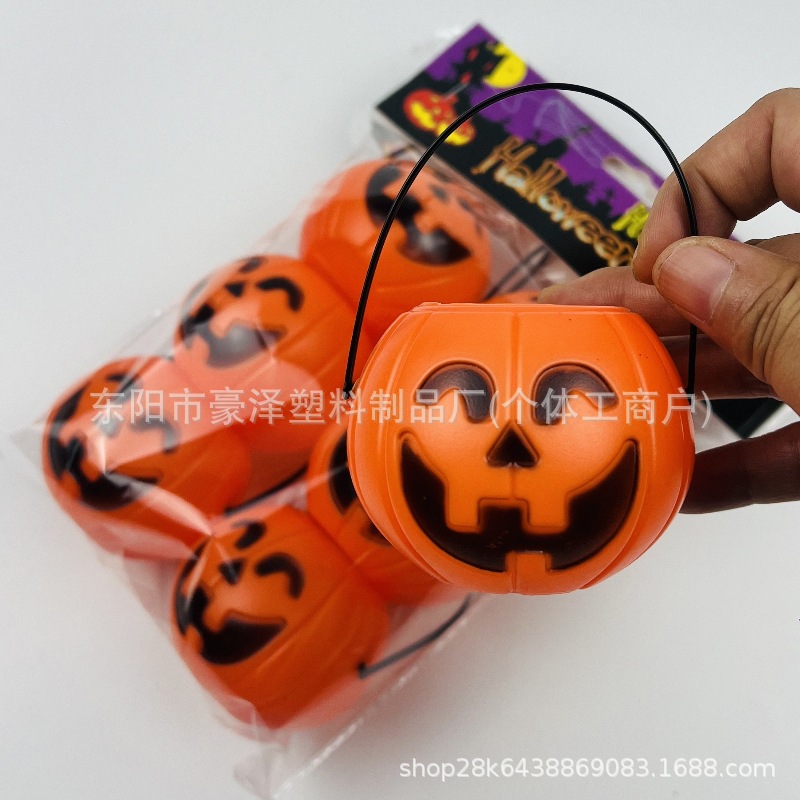 Caja de elevación de Halloween ojo curvo pequeño cubo de calabaza fábrica de venta directa calabaza nueva lámpara de calabaza hexagrama extraña accesorios de regalo