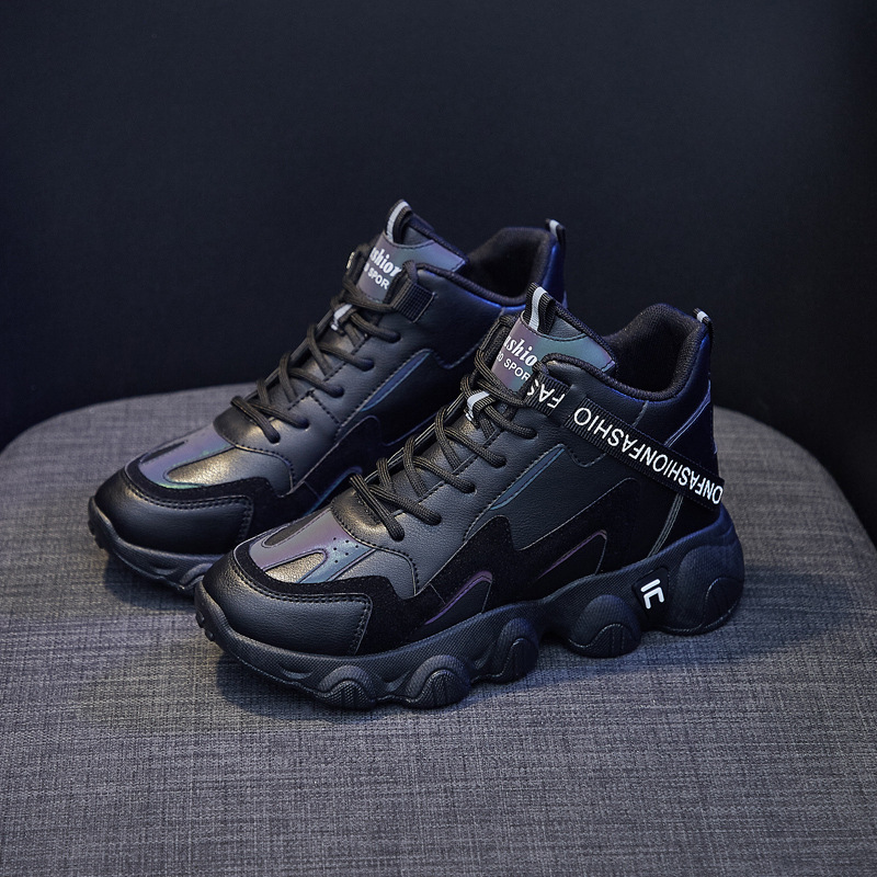 INS Korean version high top dad women's shoe trend 2023 spring new student height sports shoes women's casual shoes 7006_voghion.com