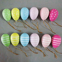 Bulk 12 24-Piece Set Striped Polka Dot Easter Plastic Eggs Simulated Painting Eggshell Cartoon Decor