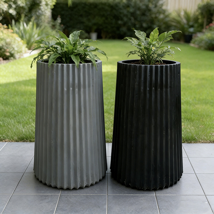 Villa Hotel Modern flower pot balcony corridor craft flower column outdoor planting glass fiber magnesium cement flower pot