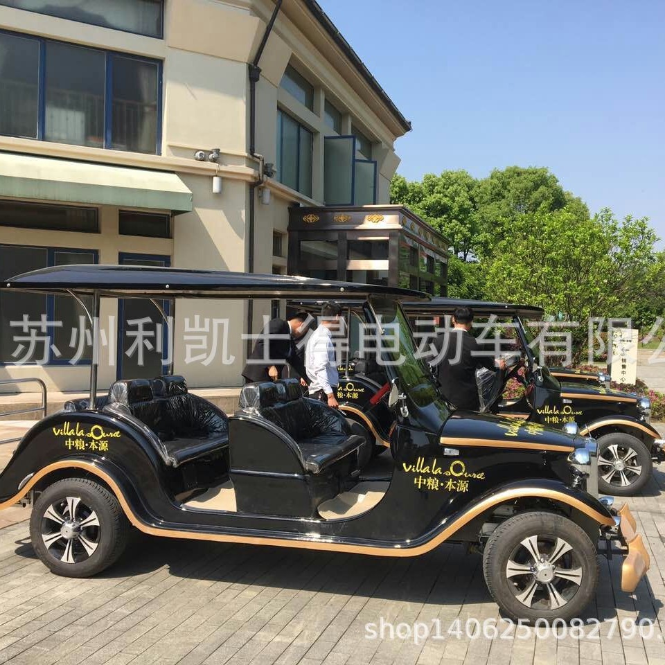 利凯电动看房老爷车酒店景区旅游电动观光车楼盘物业小区游览接车
