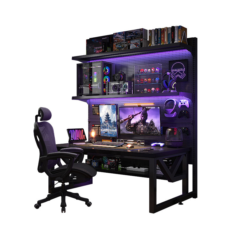 Escritorio de computadora de escritorio dormitorio hogar agujero tablero de juego de mesa de oficina simple mesa de trabajo estudio estante escritorio