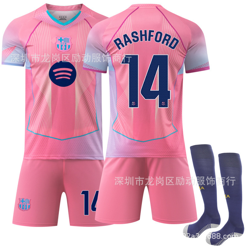 2526 新バサ ピンク サッカー ユニフォーム No.19 アマール 9 レヴァーン 10 メッシ スペシャル エディション 外国貿易供給モデル|undefined