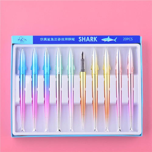 Roche 8959 Great White Shark Pen Student Calligraphy Ink Sac Pen Colorful Shark Refillable Pen Wholesale