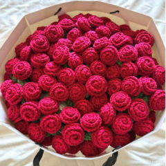 バレンタインデーのギフト、バラの毛布、花束、手編み完成品、誕生日プレゼント、女の子や親友へのクリエイティブなギフト