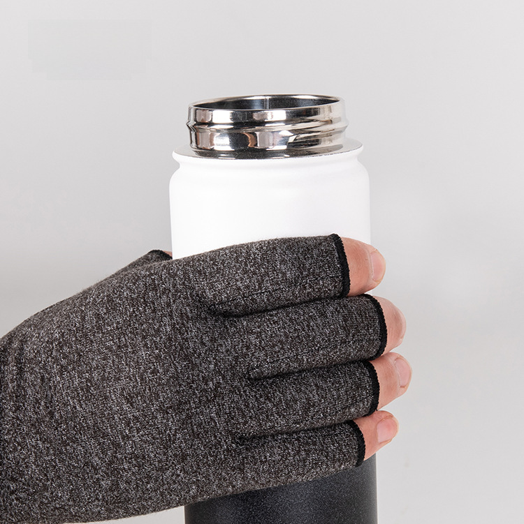  gray half finger pressure gloves joint care training cycling sports fitness cycling gloves wholesale_voghion.com