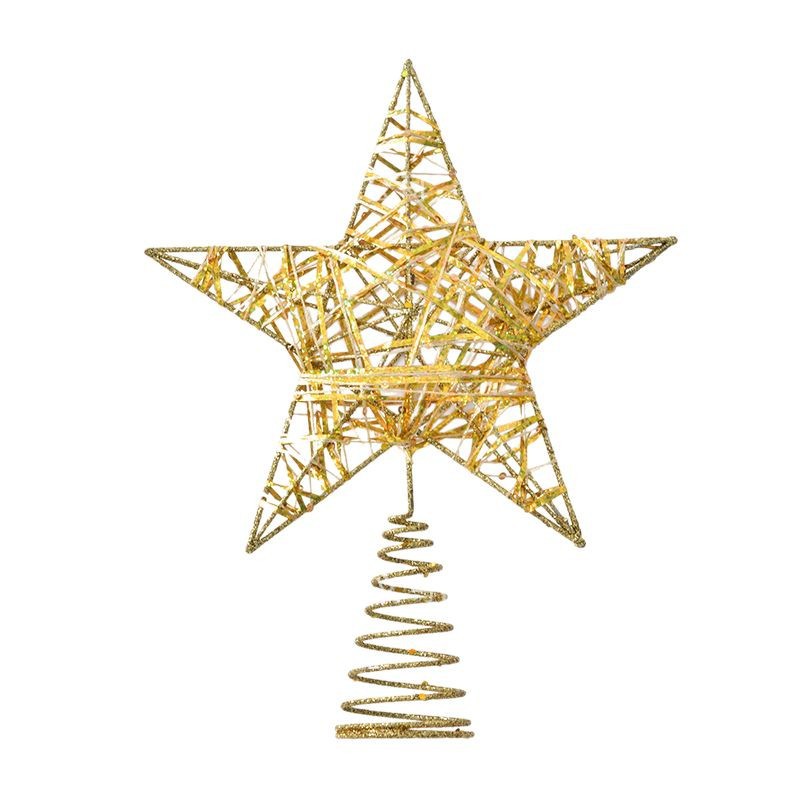 Suministro exclusivo transfronterizo 2026 de estrellas para la copa del árbol de Navidad, estrellas decorativas para la copa del árbol de Navidad, estrellas de hierro forjado, estrellas para la copa del árbol con diseño de guirnalda, Navidad.