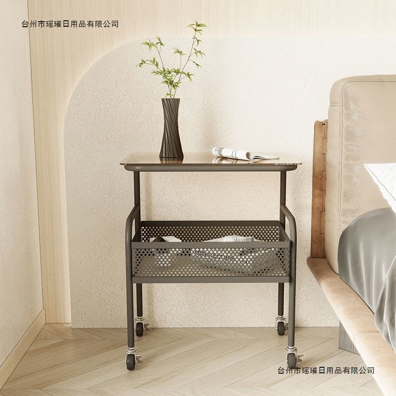Mobile Bedside Table Storage Rack Modern Simple 2024 New Mini Cabinet Bedroom Small Side Cabinet Storage Cabinet