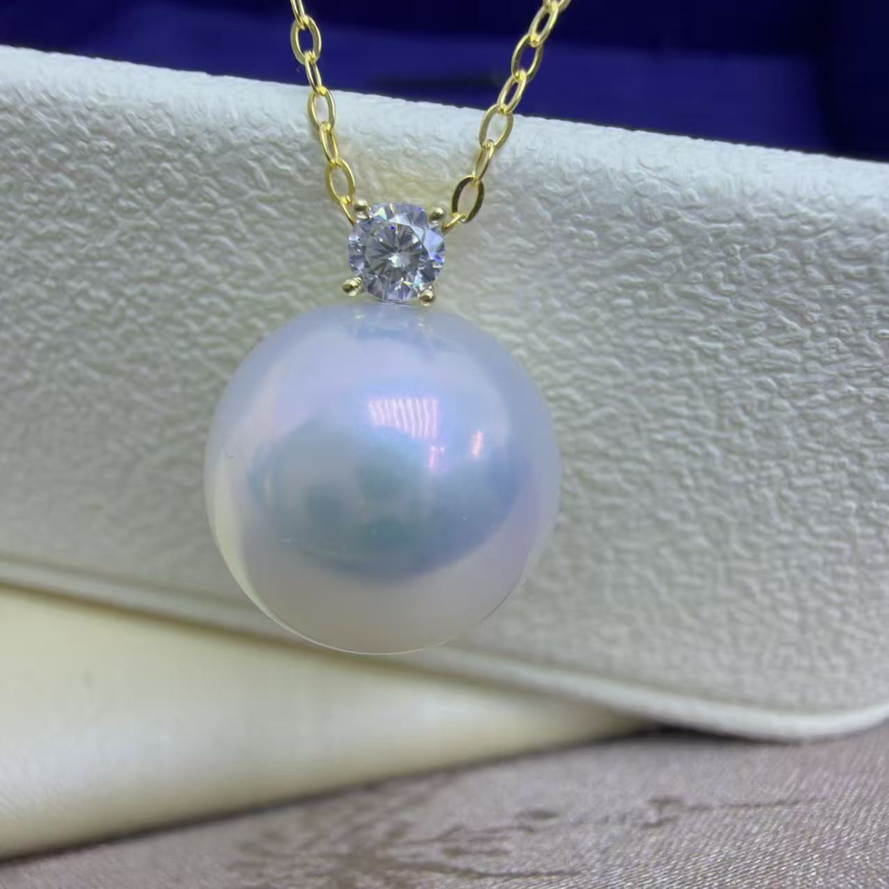 Zhuji Natural Freshwater Pearl Necklace Princess Pendant 18K Gold Comparable to Australian White Pearls, Simple and Versatile for Women