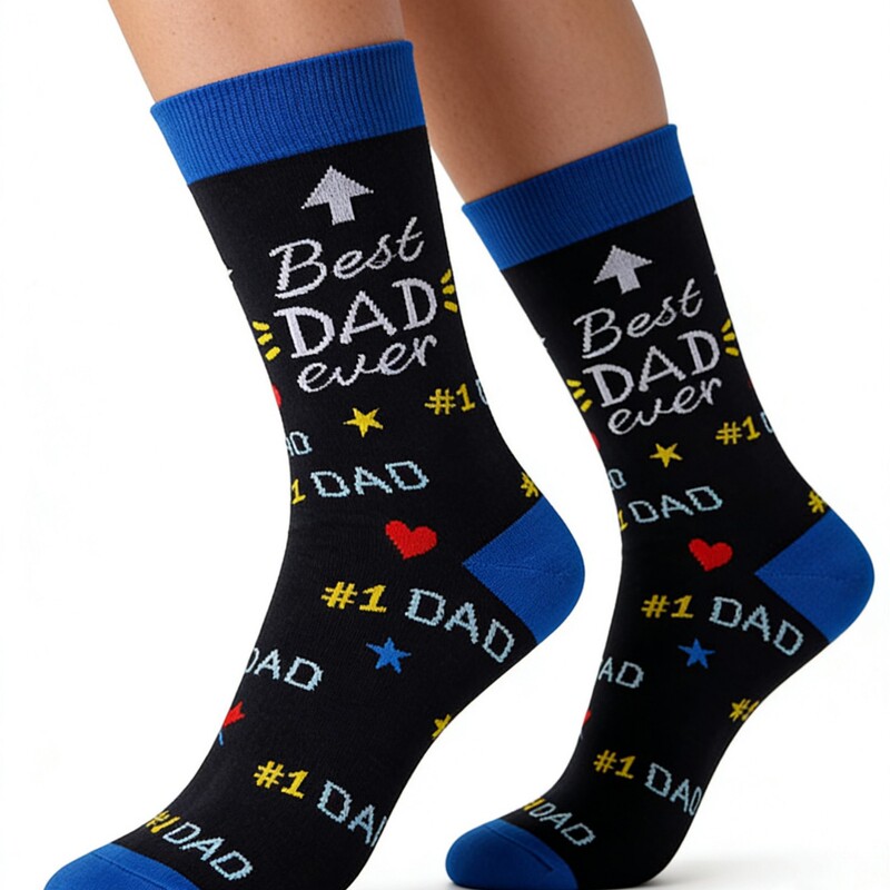 Best Dad Socks Cross-Border Amazon Aliexpress Father's Day Socks Long Socks Men's Socks Novelty Socks