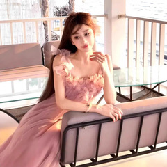 「夢の雲と霧」優しい風メッシュスーパー妖精スカート海辺休暇バックレスサスペンダーロングスカート写真撮影スカート