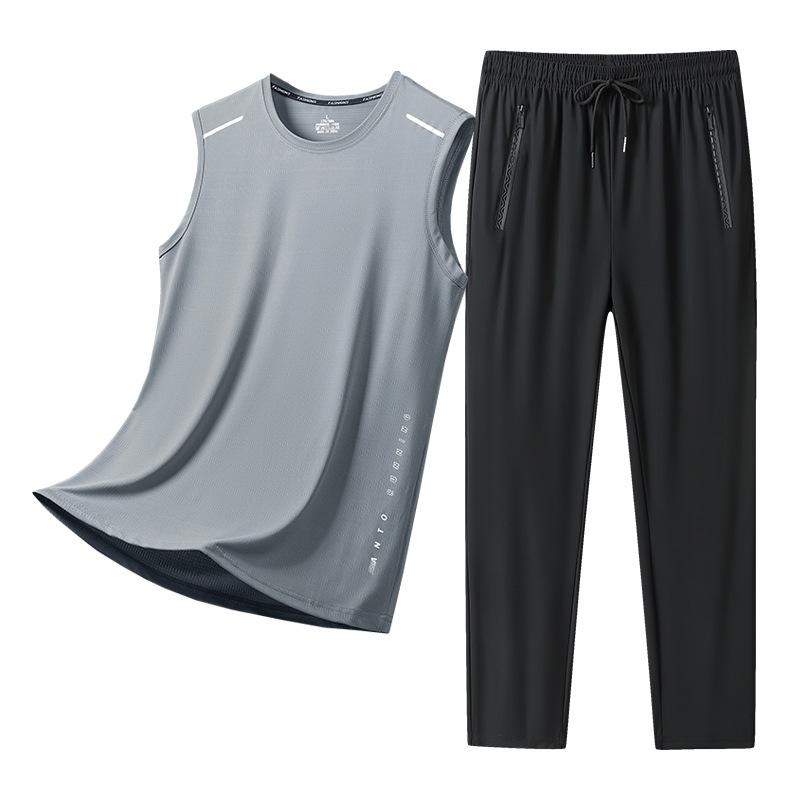 Verano chaleco de hielo al aire libre juego deportivo juego de correr y caminar un conjunto de bolsillo con cremallera papá en stock