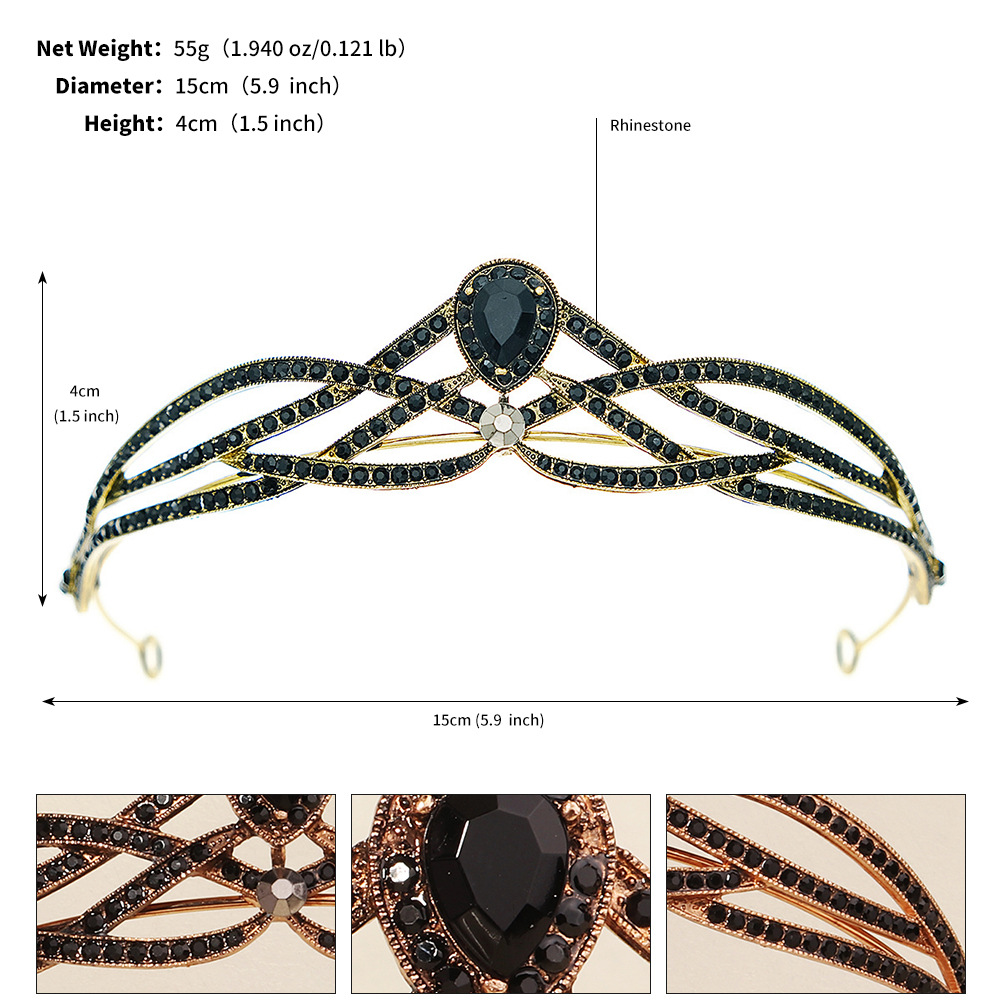 240g Weight Crown Hair Accessories Type Rhinestones, Pearl Inlay Material 1 Piece Quantity Wedding, Party Occasion Alloy Material Halloween Festival Crown Pattern Women's Gender Inlay Design Cool Style Style Halloween Cool Style Women's Crown Alloy Inlay Rhinestones Pearl Crown 24