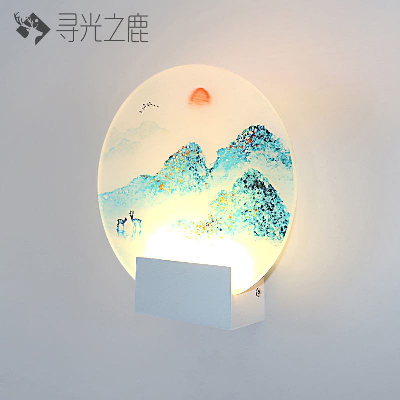 XGZL B0269-24CM 라운드 블랙 풍경 B