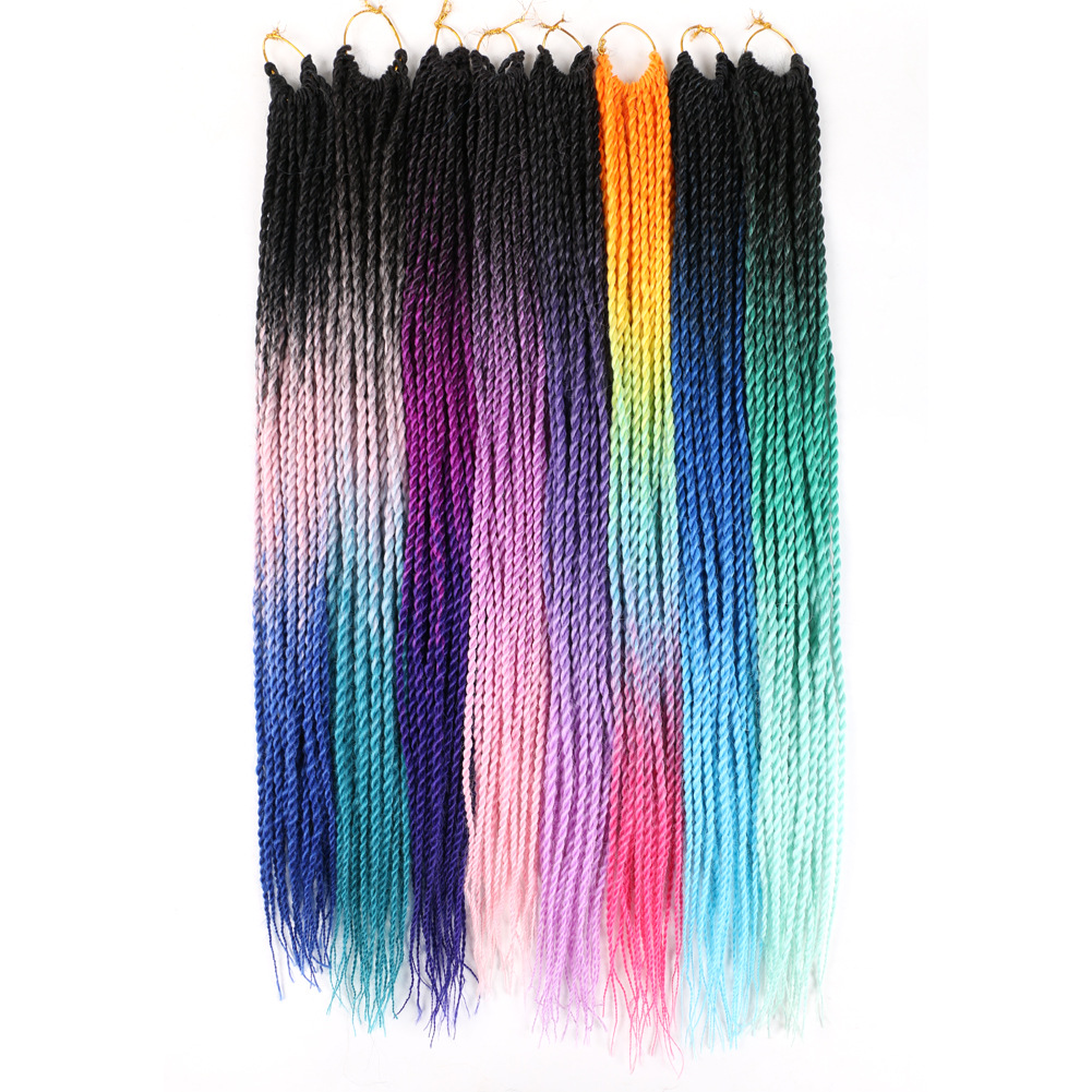 Comercio exterior África trenzas sucias Senegalese Twist Hair frotando dos hilos de pelucas trenzadas finas pelo de ganchillo