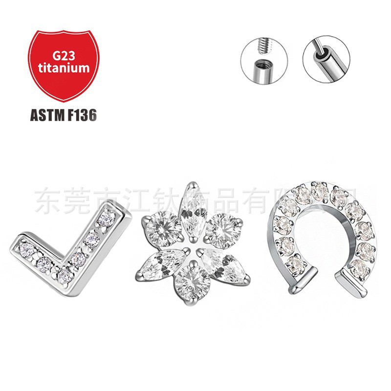 Pointed titanium steel lip stud product view