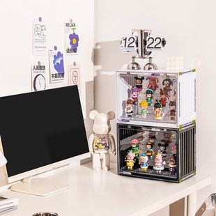 Storage Box Plastic Display Stand Plastic Blind Box Bubble Mart Acrylic Multifunctional Dustproof Desktop Doll with Lid