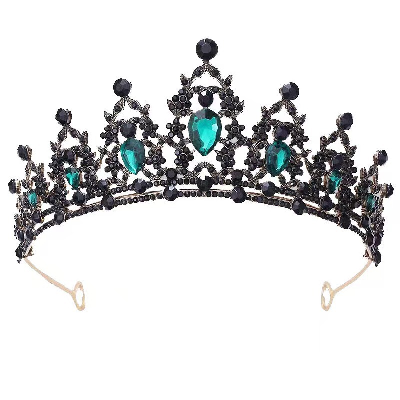 Corona de novia europea y americana color transfronteriza diamante banda de pelo barroco aleación corona vestido de boda accesorios para el cabello