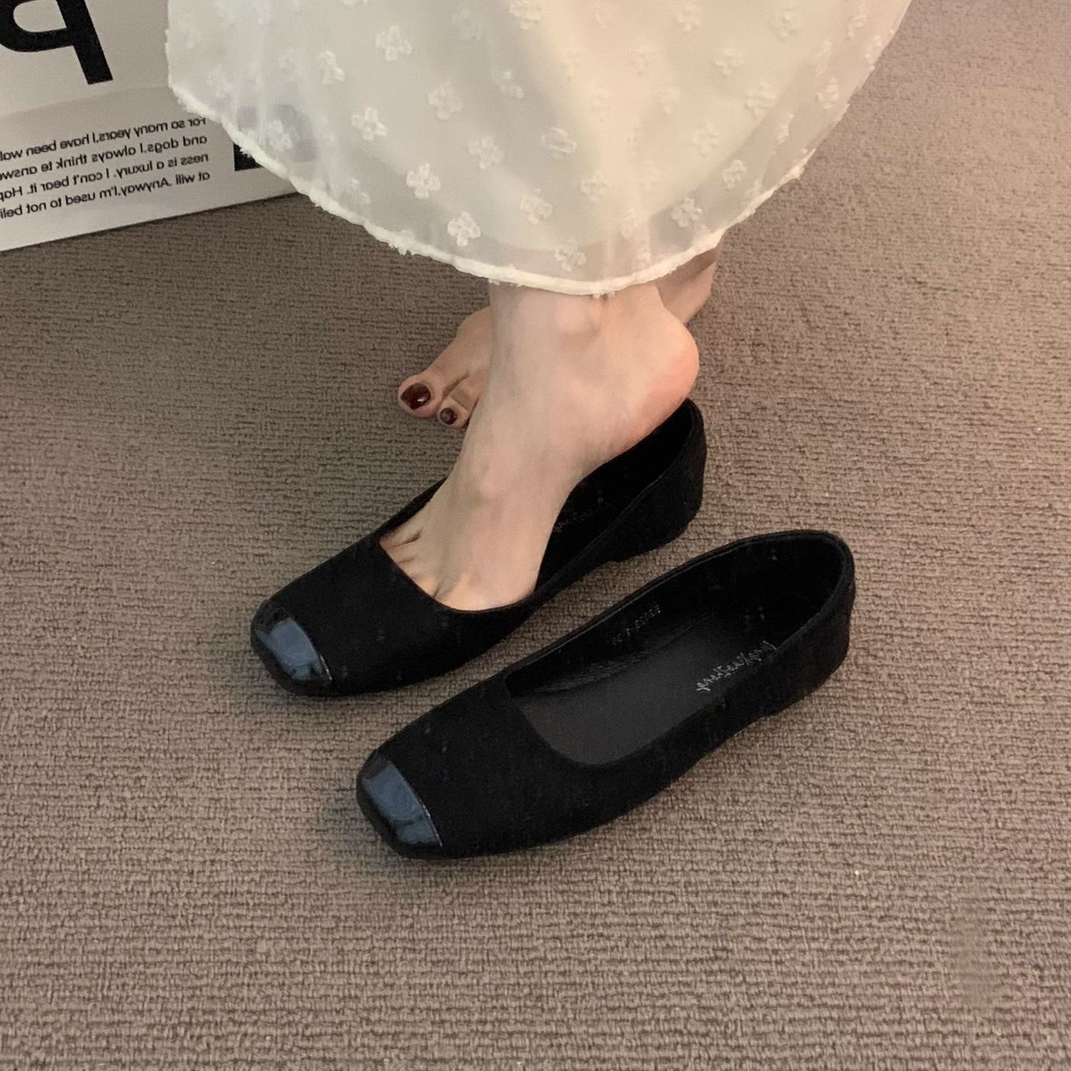 Zapatos de cama plana para mujeres 2026 primavera nuevo temperamento de suela suave zapatos solos zapatos superficiales zapatos franceses suaves zapatos de noche