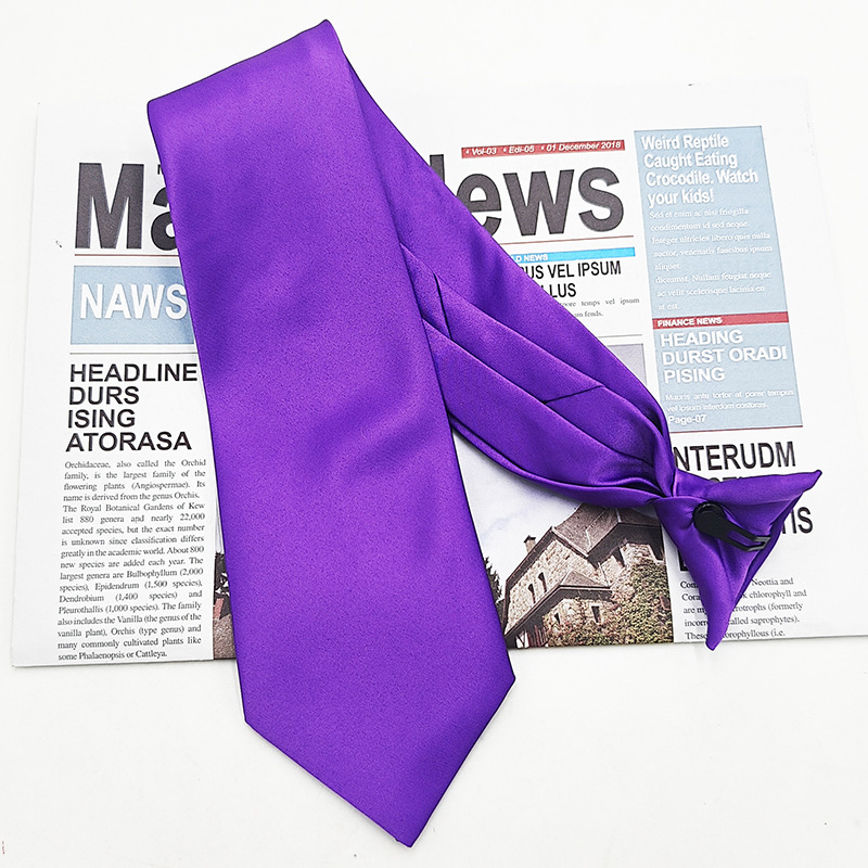 Botón negro de color sólido al contado del fabricante, sin nudos, traje formal transfronterizo europeo y americano, corbata de hombre, hebilla de avión