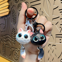 创意可爱卡通立体大眼猫猫头树脂情侣汽车背包挂件礼品公仔钥匙扣
