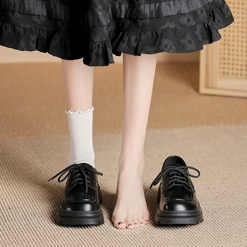 Footwear platform English style for leather shoes for leisure, British style, 2023 collection