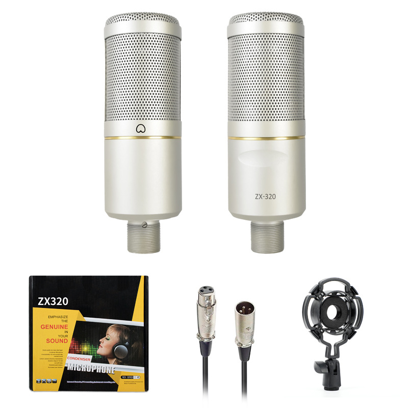 ZX320电容麦克风 2024年新款麦克风 XLR麦克风 48V麦克风直播录音