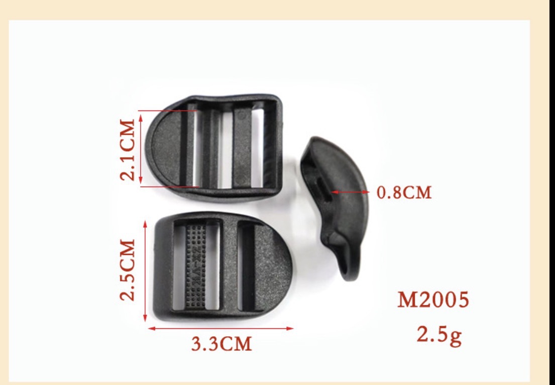 Accesorios de equipaje de plástico hebilla ajustable hebilla curva hebilla de cuatro engranajes correa hebilla de ojo bolsa de viaje mochila hebilla de escalera